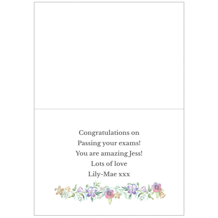 Personalised Memento Greetings Cards Personalised Gold Floral Watercolour Card