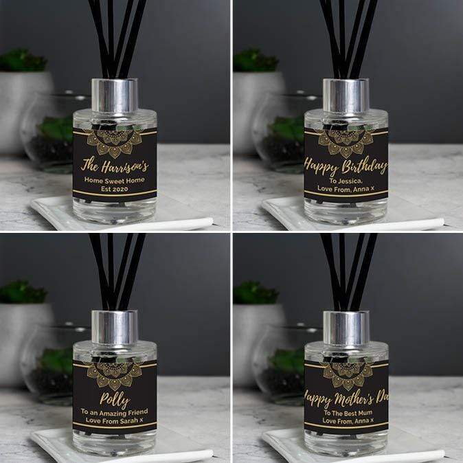 Personalised Memento Candles &amp; Reed Diffusers Personalised Gold Mandala Reed Diffuser