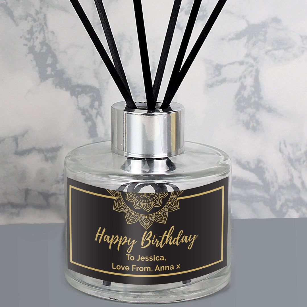 Personalised Memento Candles &amp; Reed Diffusers Personalised Gold Mandala Reed Diffuser