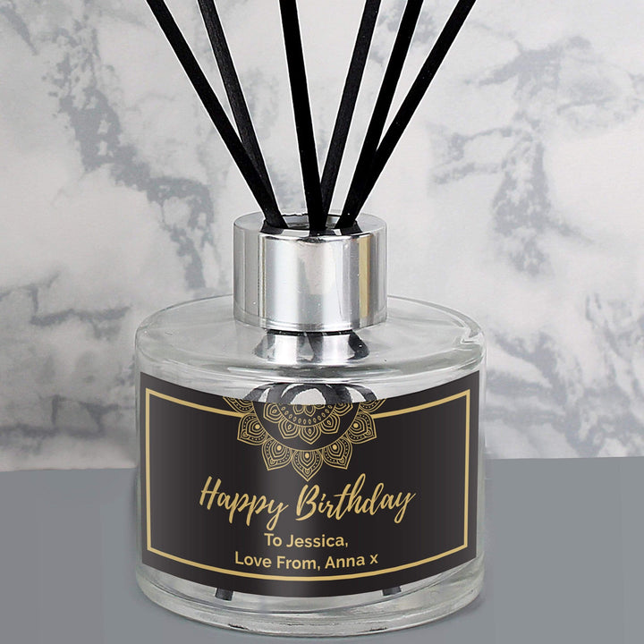Personalised Memento Candles &amp; Reed Diffusers Personalised Gold Mandala Reed Diffuser