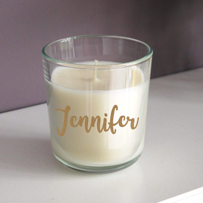 Personalised Memento Candles & Reed Diffusers Personalised Gold Name Scented Jar Candle