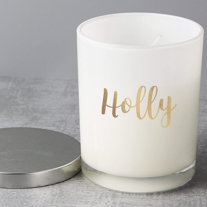 Personalised Memento Candles & Reed Diffusers Personalised Gold Name Scented Jar Candle
