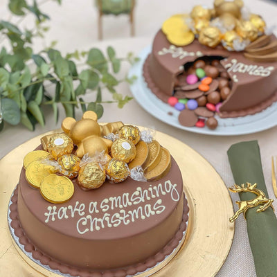 Sweet Trees Personalised Gold Smash Cake