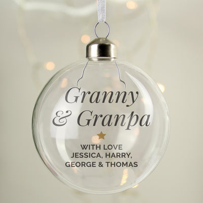 Personalised Memento Personalised Gold Star Glass Bauble