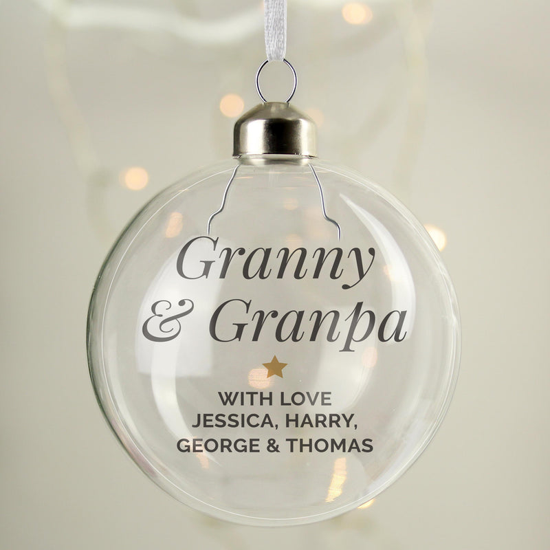Personalised Memento Personalised Gold Star Glass Bauble