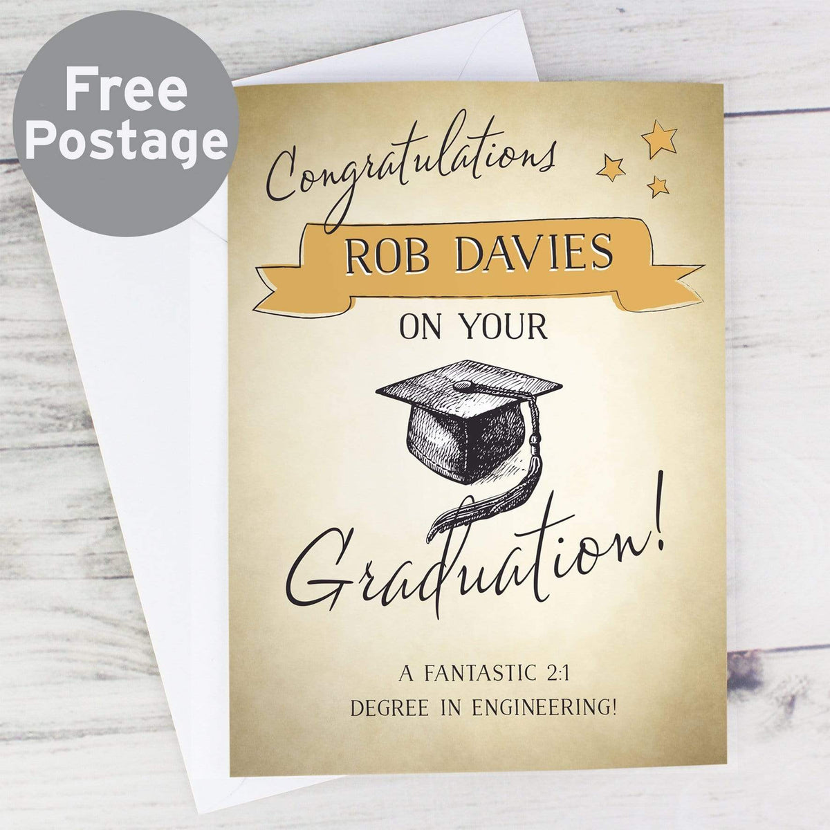 Personalised Memento Greetings Cards Personalised Gold Star Graduation Card