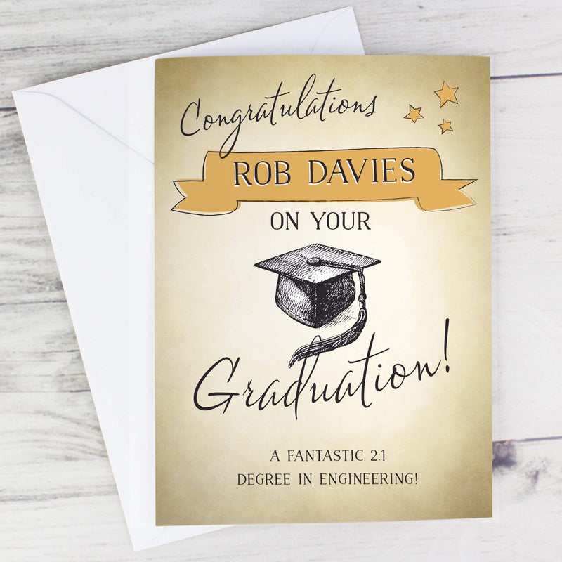 Personalised Memento Greetings Cards Personalised Gold Star Graduation Card