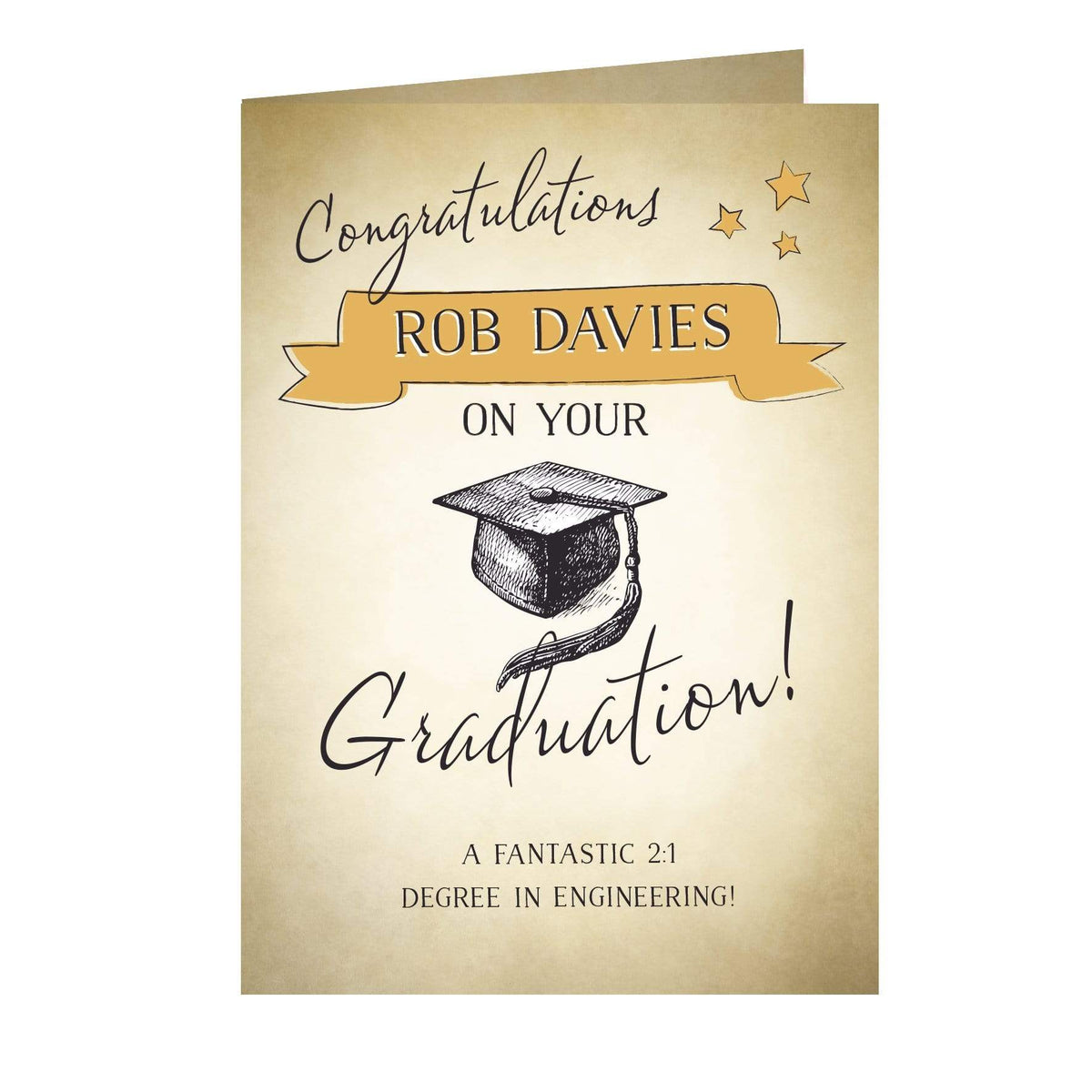 Personalised Memento Greetings Cards Personalised Gold Star Graduation Card