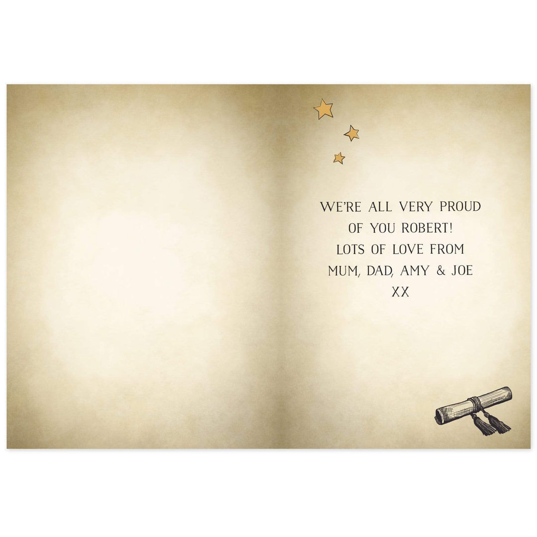 Personalised Memento Greetings Cards Personalised Gold Star Graduation Card