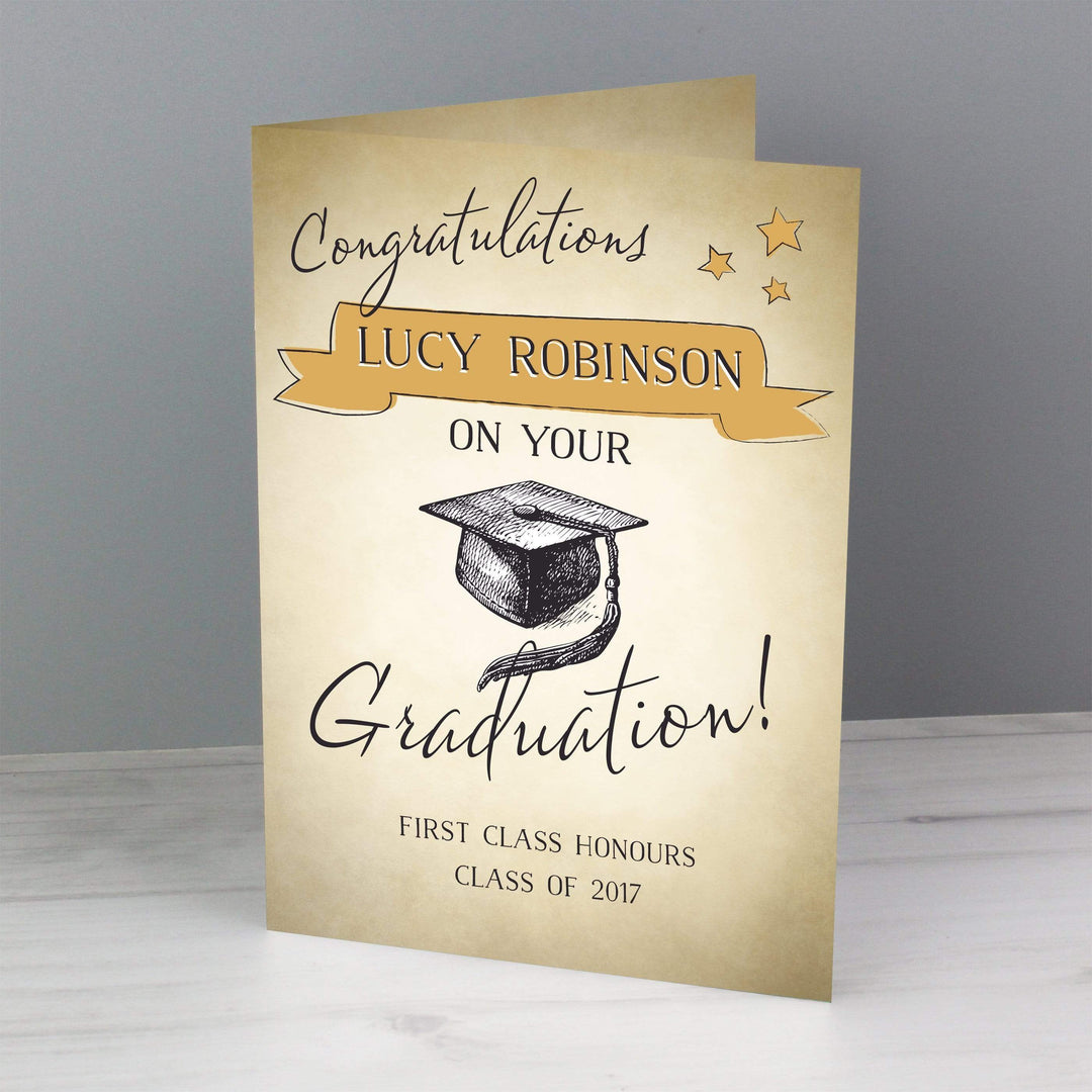 Personalised Memento Greetings Cards Personalised Gold Star Graduation Card