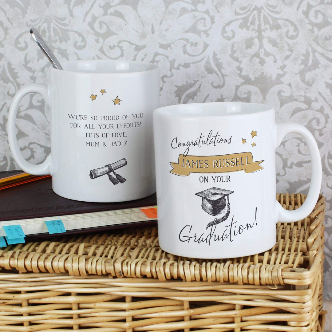 Personalised Memento Mugs Personalised Gold Star Graduation Mug