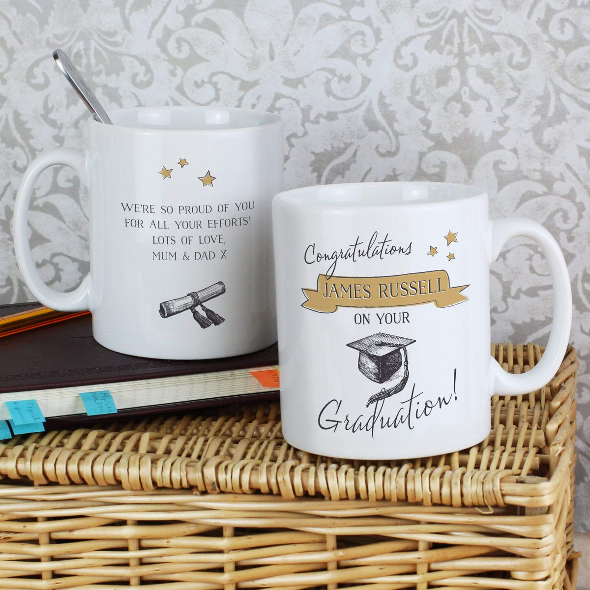 Personalised Memento Mugs Personalised Gold Star Graduation Mug