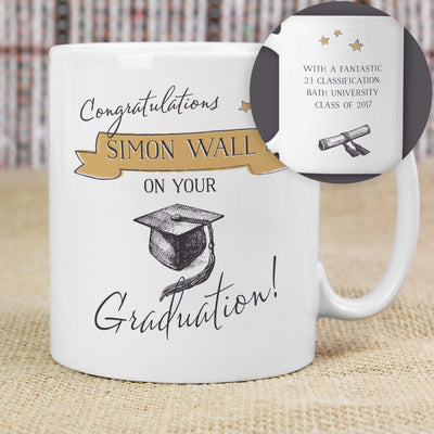 Personalised Memento Mugs Personalised Gold Star Graduation Mug