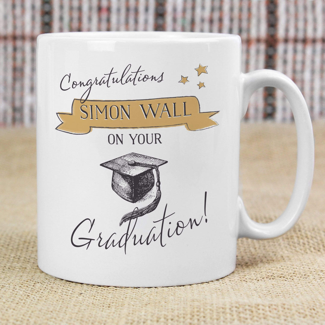 Personalised Memento Mugs Personalised Gold Star Graduation Mug