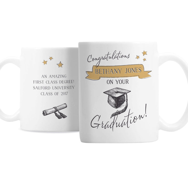 Personalised Memento Mugs Personalised Gold Star Graduation Mug