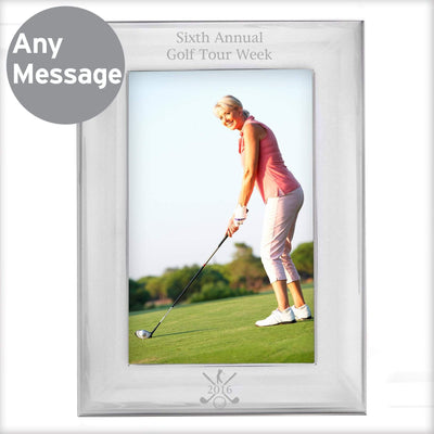 Personalised Memento Photo Frames, Albums and Guestbooks Personalised Golf 4x6 Silver Photo Frame