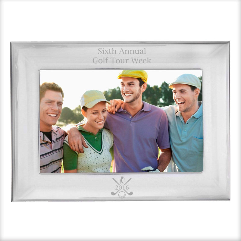 Personalised Memento Photo Frames, Albums and Guestbooks Personalised Golf 6x4 Landscape Silver Photo Frame