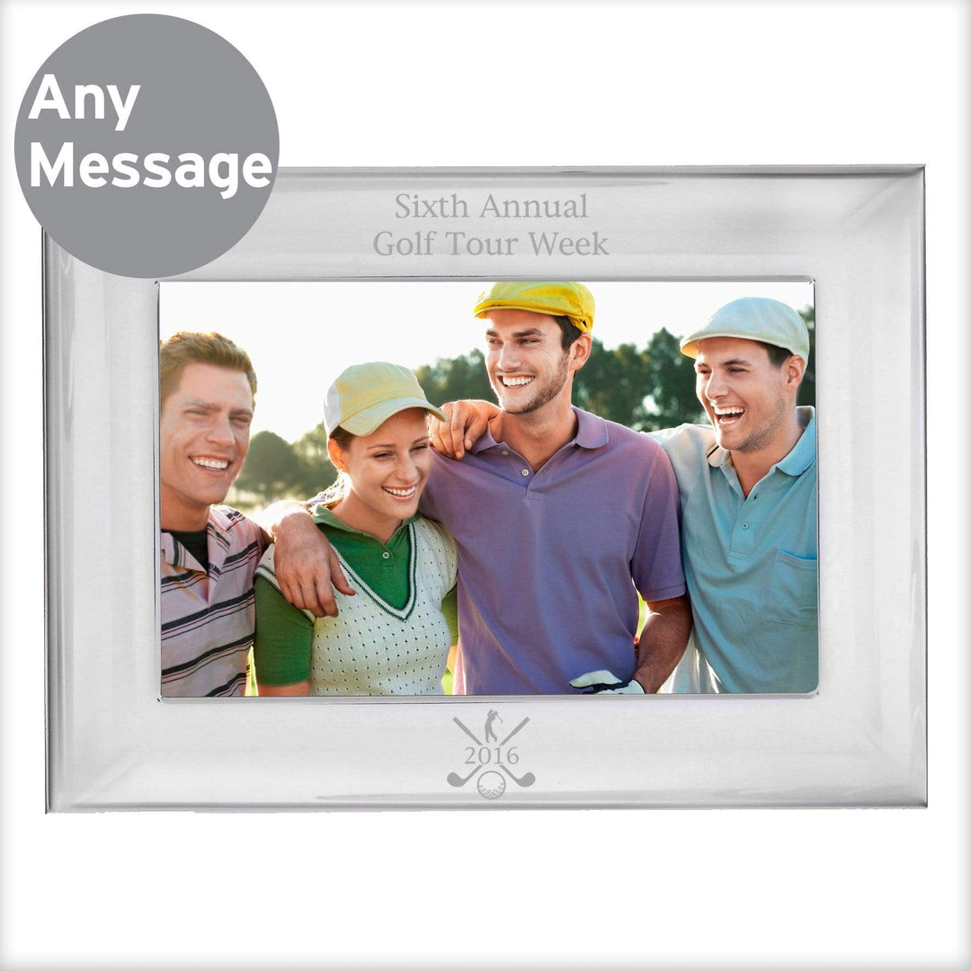 Personalised Memento Photo Frames, Albums and Guestbooks Personalised Golf 6x4 Landscape Silver Photo Frame