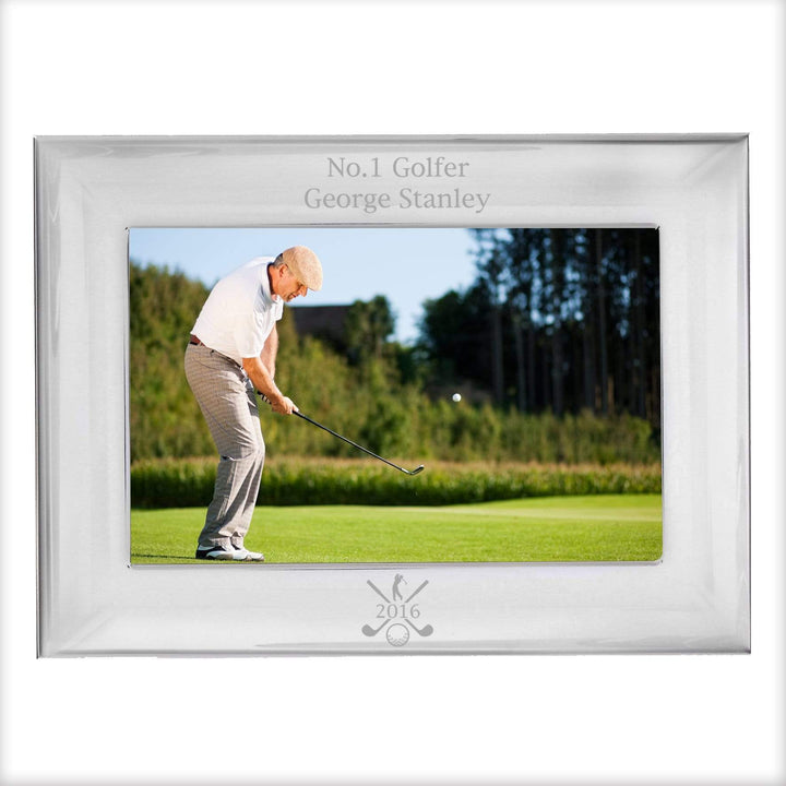 Personalised Memento Photo Frames, Albums and Guestbooks Personalised Golf 6x4 Landscape Silver Photo Frame