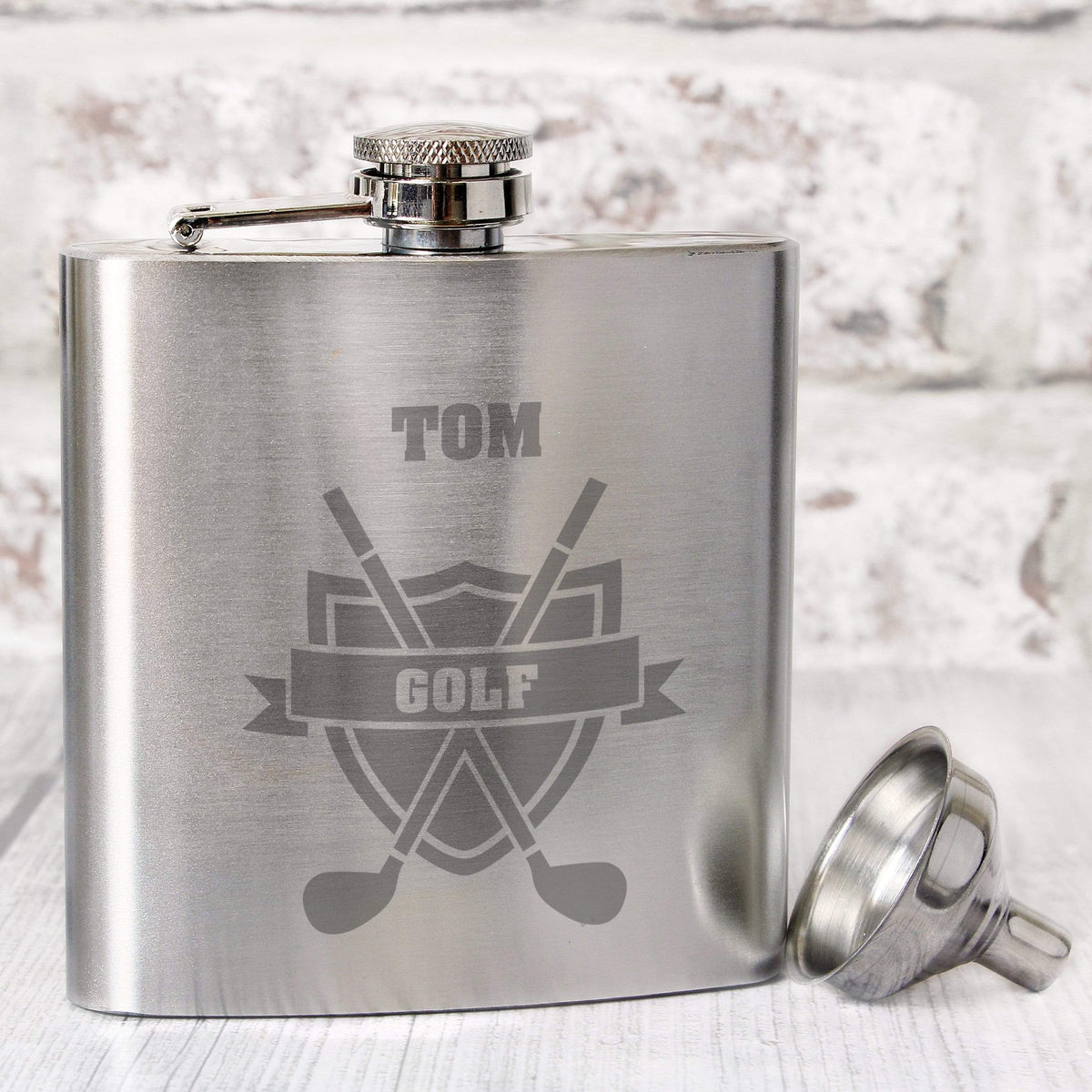 Personalised Memento Glasses & Barware Personalised Golf Hip Flask