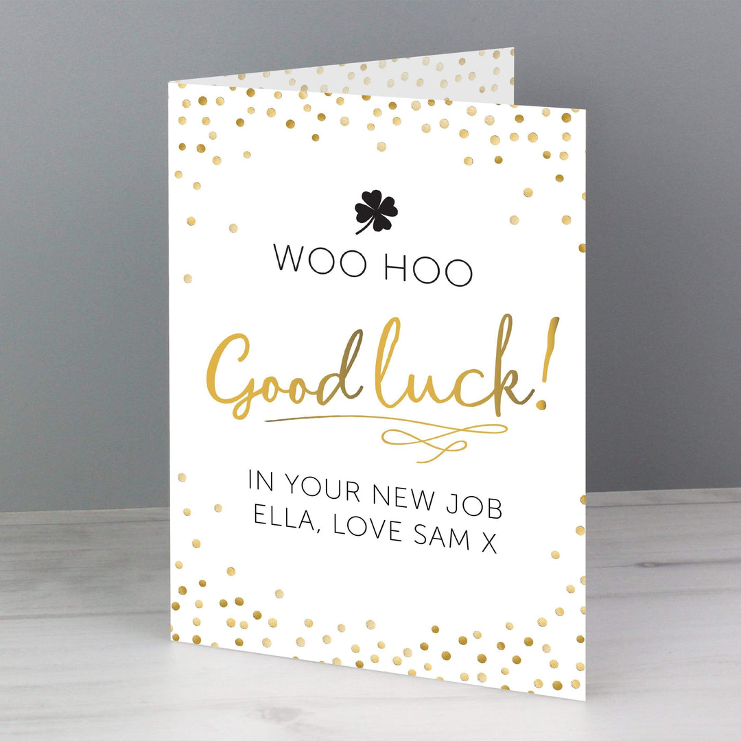 Personalised Memento Greetings Cards Personalised Good Luck Card