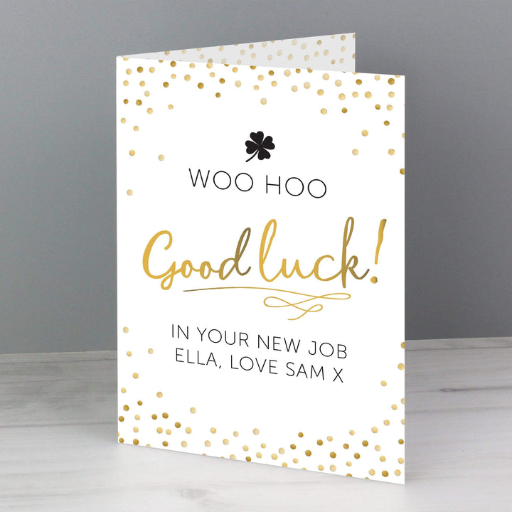 Personalised Memento Greetings Cards Personalised Good Luck Card