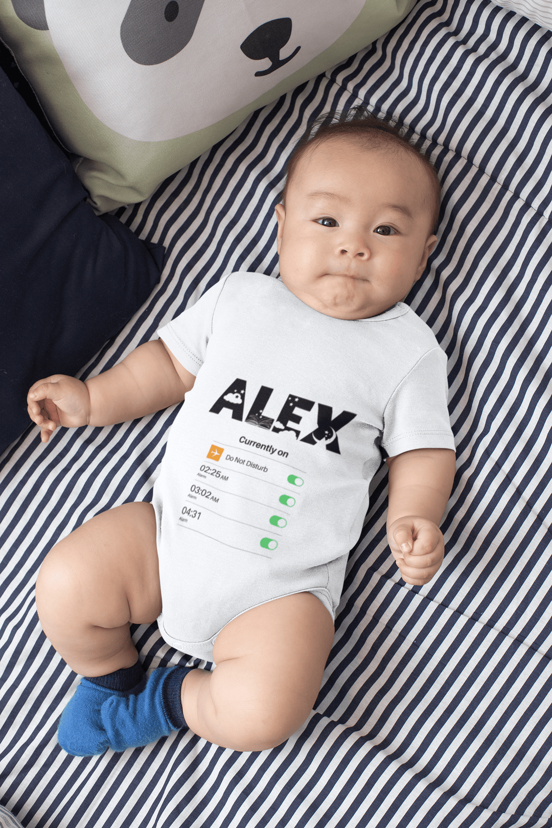 The Little Personal Shop Babygrows Personalised Good Night Alarm Clock