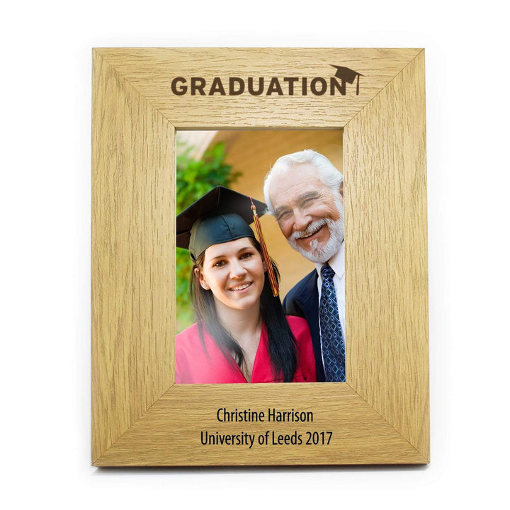 Personalised Memento Photo Frames, Albums and Guestbooks Personalised Graduation 4x6 Oak Finish Photo Frame