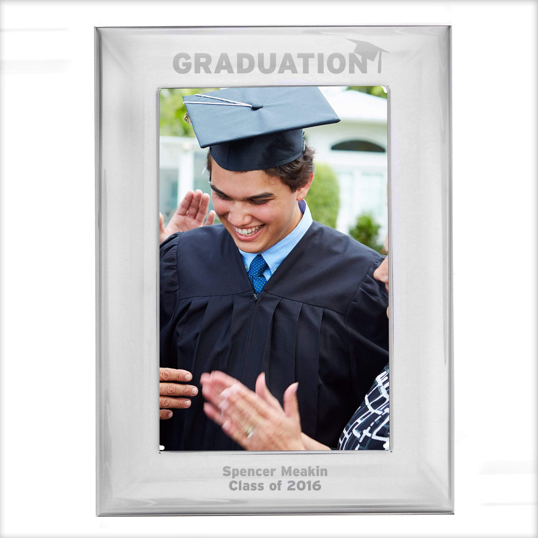 Personalised Memento Photo Frames, Albums and Guestbooks Personalised Graduation 4x6 Silver Photo Frame