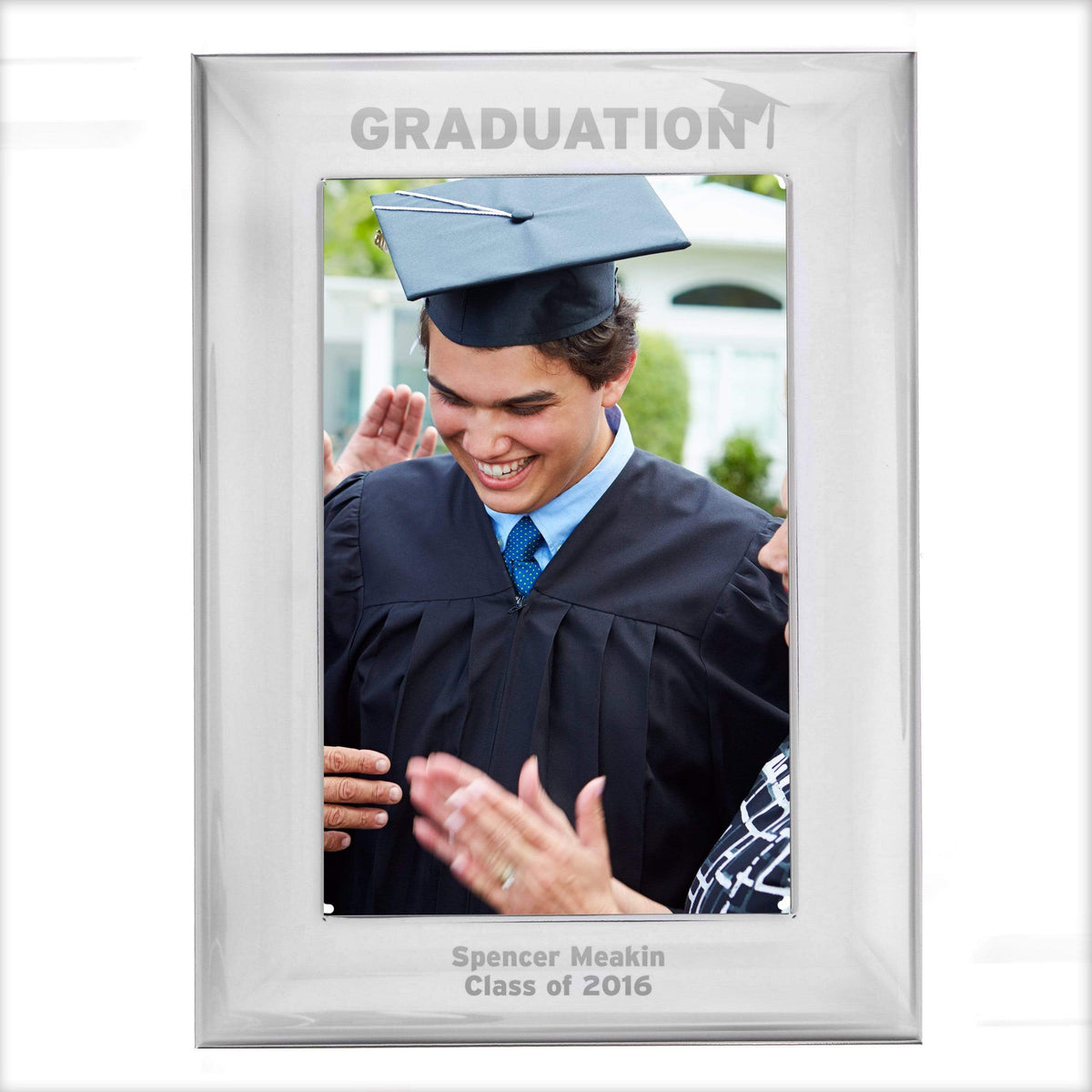 Personalised Memento Photo Frames, Albums and Guestbooks Personalised Graduation 4x6 Silver Photo Frame