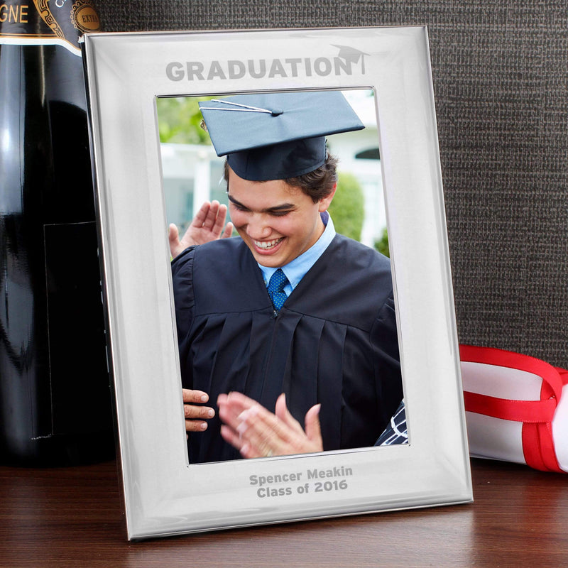 Personalised Memento Photo Frames, Albums and Guestbooks Personalised Graduation 4x6 Silver Photo Frame