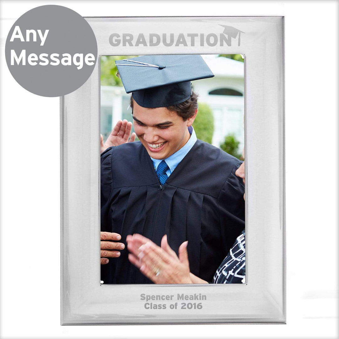 Personalised Memento Photo Frames, Albums and Guestbooks Personalised Graduation 4x6 Silver Photo Frame