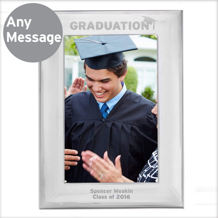 Personalised Memento Photo Frames, Albums and Guestbooks Personalised Graduation 4x6 Silver Photo Frame