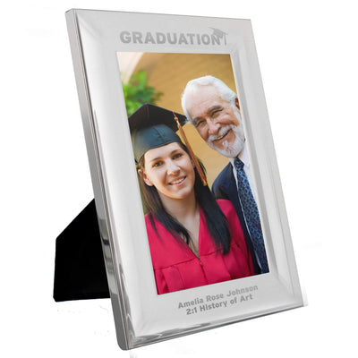 Personalised Memento Photo Frames, Albums and Guestbooks Personalised Graduation 4x6 Silver Photo Frame