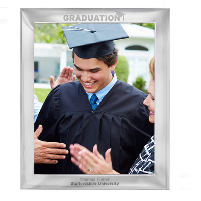 Personalised Memento Photo Frames, Albums and Guestbooks Personalised Graduation 8x10 Silver Photo Frame