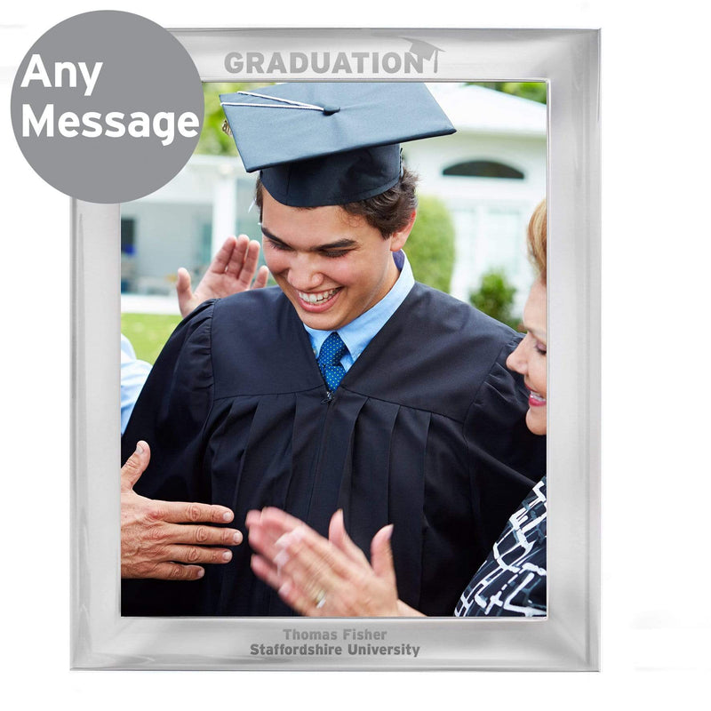 Personalised Memento Photo Frames, Albums and Guestbooks Personalised Graduation 8x10 Silver Photo Frame