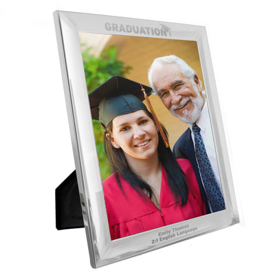 Personalised Memento Photo Frames, Albums and Guestbooks Personalised Graduation 8x10 Silver Photo Frame