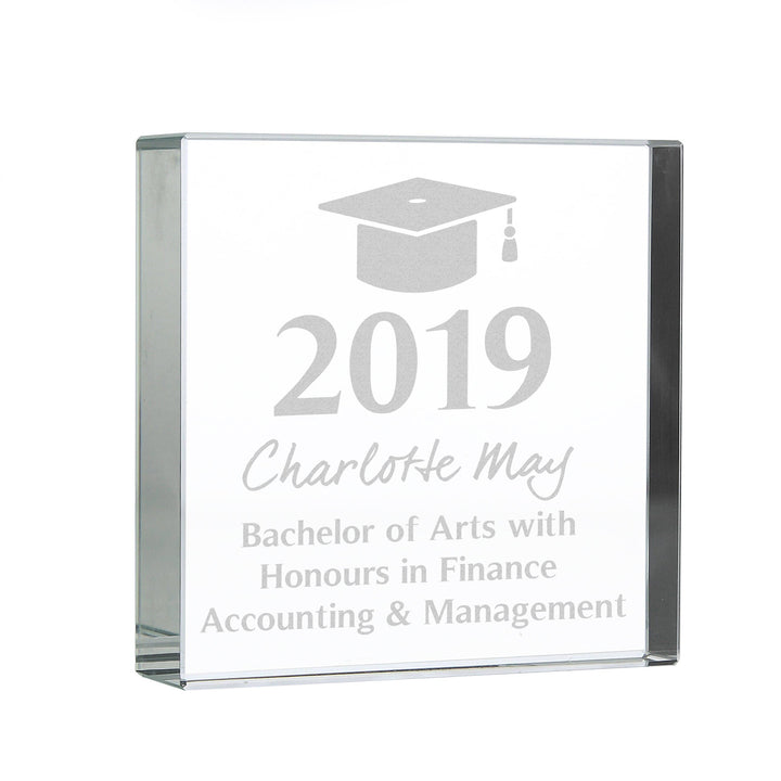Personalised Memento Ornaments Personalised Graduation Large Crystal Token