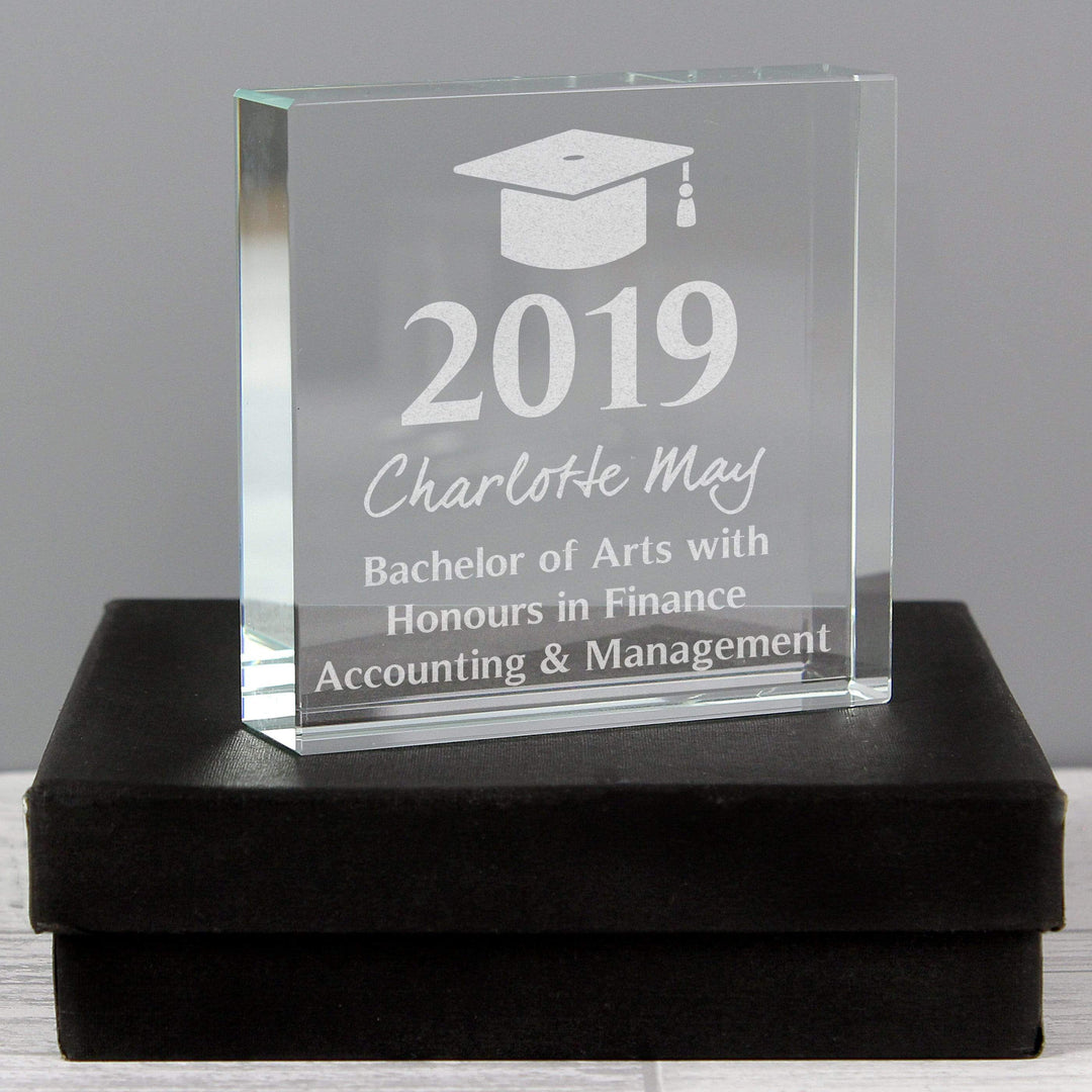 Personalised Memento Ornaments Personalised Graduation Large Crystal Token