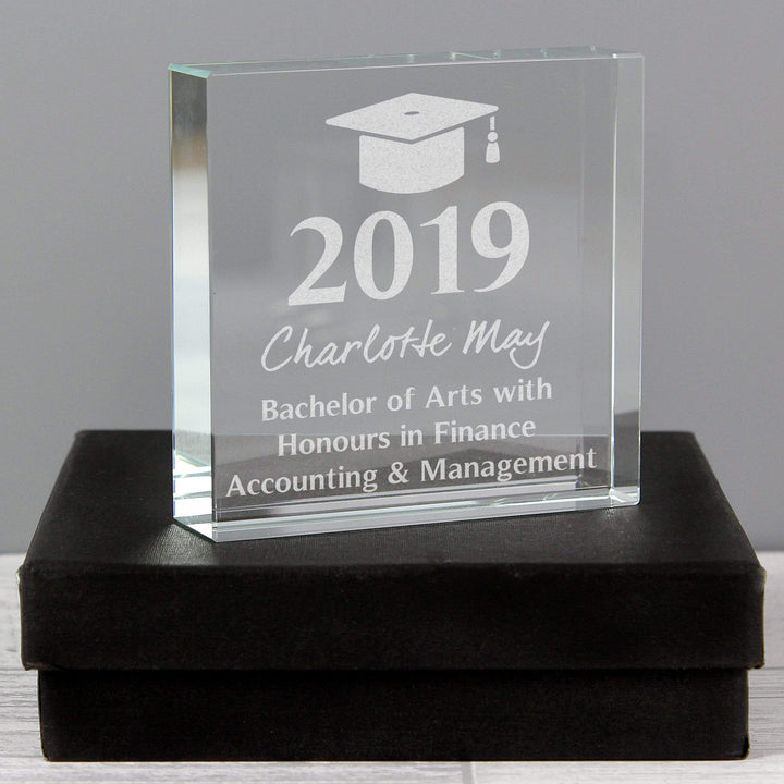 Personalised Memento Ornaments Personalised Graduation Large Crystal Token