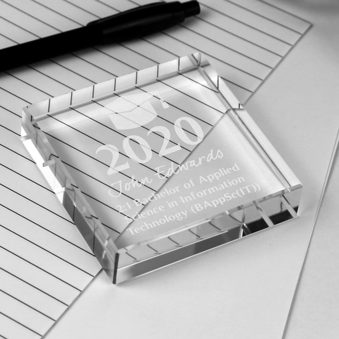 Personalised Memento Ornaments Personalised Graduation Large Crystal Token