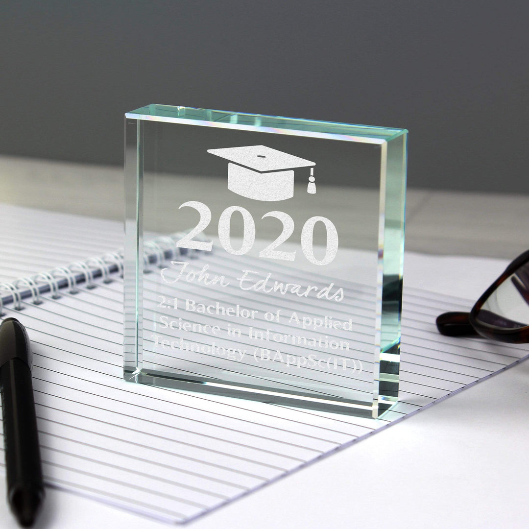 Personalised Memento Ornaments Personalised Graduation Large Crystal Token
