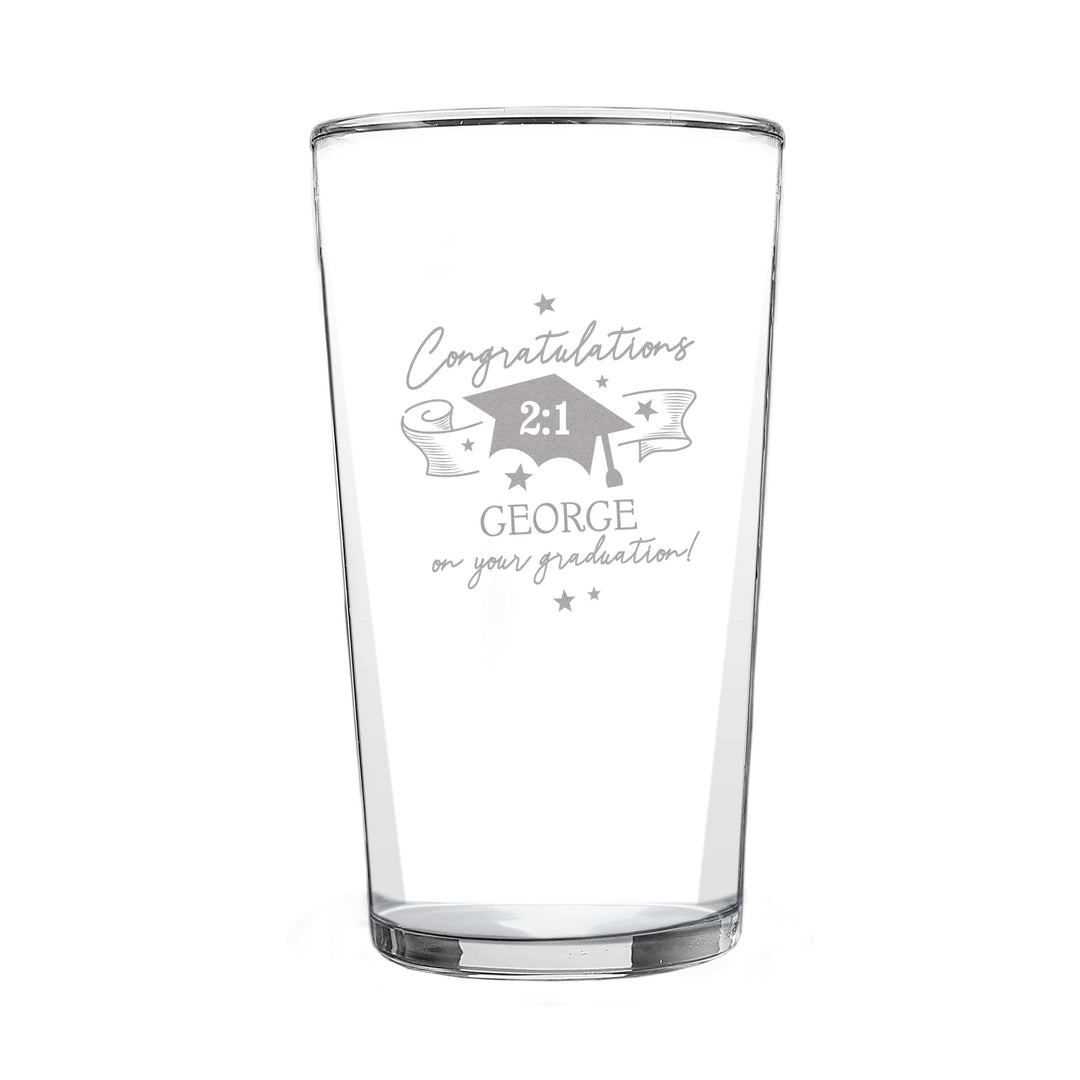 Personalised Memento Glasses &amp; Barware Personalised Graduation Pint Glass  