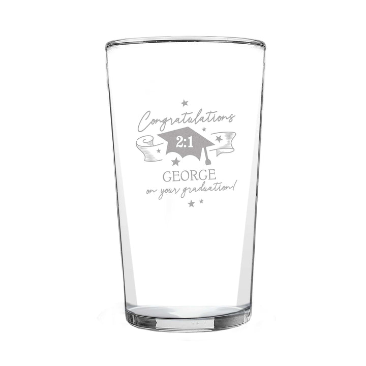 Personalised Memento Glasses &amp; Barware Personalised Graduation Pint Glass  