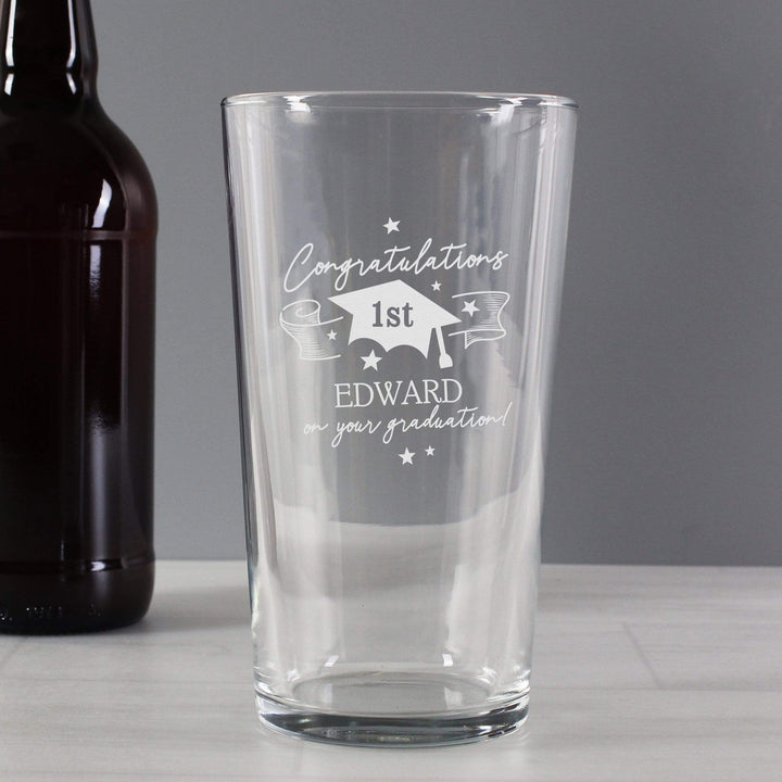 Personalised Memento Glasses &amp; Barware Personalised Graduation Pint Glass  