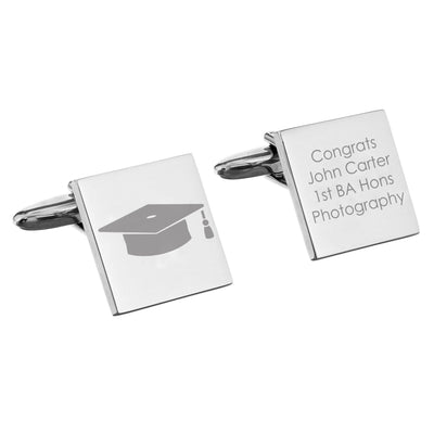 Personalised Memento Jewellery Personalised Graduation Square Cufflinks