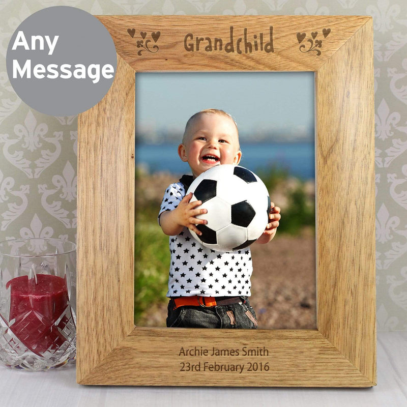 Personalised Memento Wooden Personalised Grandchild 5x7 Wooden Photo Frame
