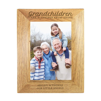 Personalised Memento Wooden Personalised 'Grandchildren are a Blessing' 5x7 Wooden Photo Frame