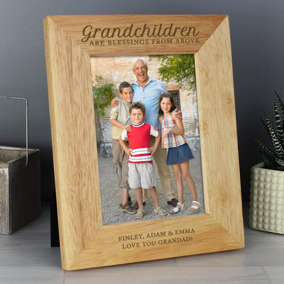 Personalised Memento Wooden Personalised 'Grandchildren are a Blessing' 5x7 Wooden Photo Frame