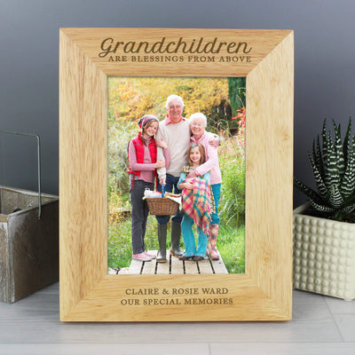 Personalised Memento Wooden Personalised 'Grandchildren are a Blessing' 5x7 Wooden Photo Frame